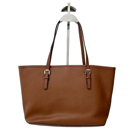 Michael Kors Acorn Brown Leather Tote Bag - Picture 2 of 14